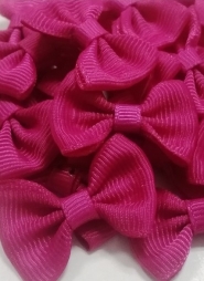Różowe kokardki z taśmy rypsowej 35x20mm 2 szt