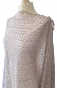 Bawełniany haft na tiulu róż/fiolet 130cm/0,5m.