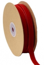 Taśma aksamitka czerwona 6 mm 1 mb.