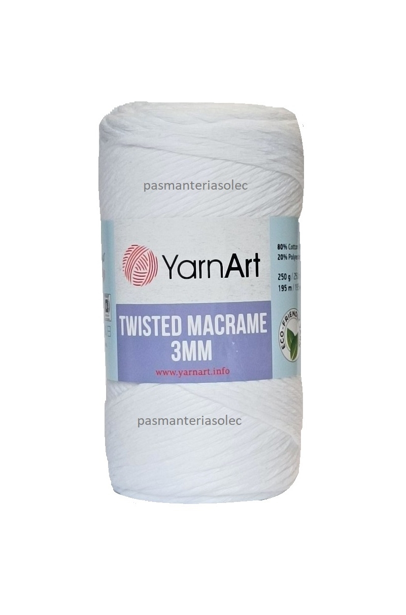 Sznurek YarnArt – Twisted Macrame 3mm biały 751