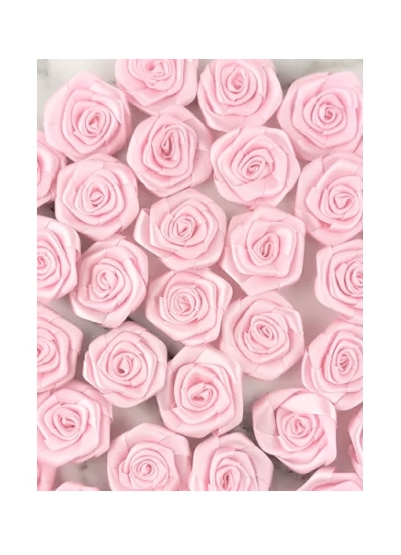 Różyczki satynowe różowe 20mm 4szt.