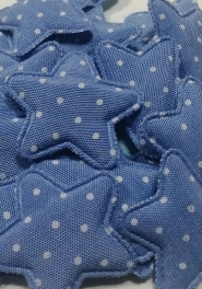 Aplikacja 3D gwiazdka jeans w kropki  40mm 2szt.