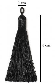 Chwost wiskozowy 8cm czarny 1szt.