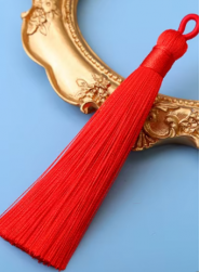 Chwost wiskozowy 8cm czerwony 1szt.