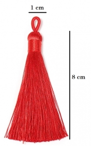 Chwost wiskozowy 8cm czerwony 1szt.