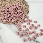 Różyczki satynowe różowe 15mm 5szt.