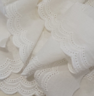 Haft angielski bawełniany biały 6cm/0,5m.