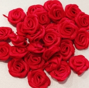Różyczki satynowe czerwone 12mm 6szt.