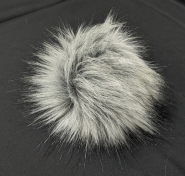 Pompon futrzany szary 12cm