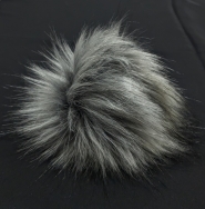 Pompon futrzany szary 12cm