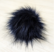 Pompon futrzany granatowy 12cm