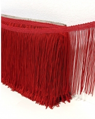 Frędzle na taśmie czerwone wiskozowe taneczne 15cm/0,5m