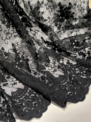 Haft na tiulu czarny 130cm/0,5m.