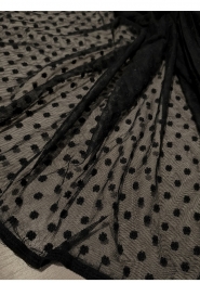 Bawełniany haft na tiulu czarny 130cm/0,5m.