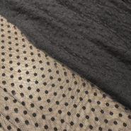 Bawełniany haft na tiulu czarny 130cm/0,5m.