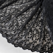 Bawełniany haft na tiulu czarny 130cm/0,5m.