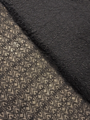 Bawełniany haft na tiulu czarny 130cm/0,5m.