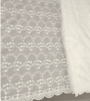 Haft na bawełnie ecru 130cm/0,5m.