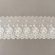 Bawełniany haft na tiulu ecru 13cm/0,5m.