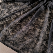 Bawełniany haft na tiulu czarny 130cm/0,5m.